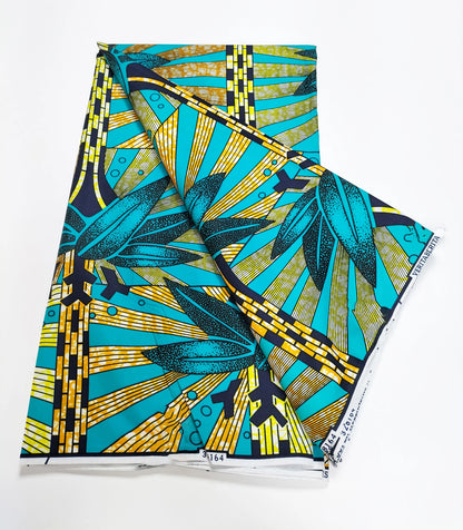 African Real Wax Print Fabric - 100% Cotton Nigerian Ankara Sewing Material for Party Dresses