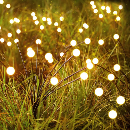 8LED Solar Firefly Garden Lights - Waterproof Outdoor Decorative Lights for Patio, Pathway & Yard Warm Lighting