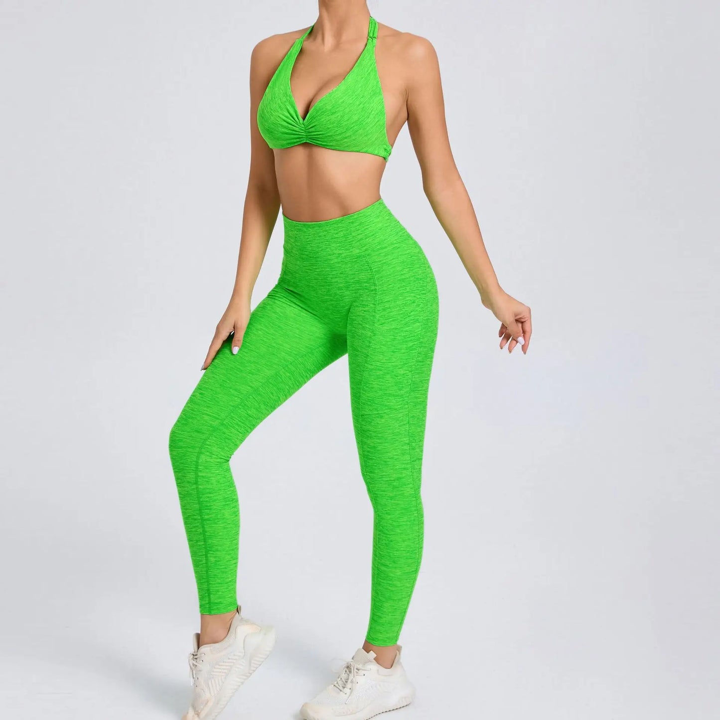 Sexy Women’s Yoga Set – Crop Top Sports Bra & Shorts Gym Tracksuit for Running, Fitness & Workout