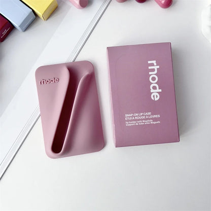 Magnetic Snap-On Lip Gloss Phone Case - MagSafe-Compatible Lipstick Holder for Mobile Phones