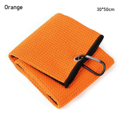 Microfiber Golf Ball Towel - 8 Colors Cleaning Towel with Carabiner Hook for Golf Clubs and Accessories