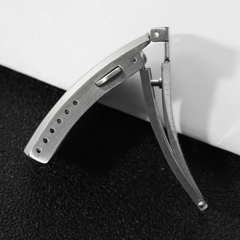 Watchdives Stainless Steel Watch Clasp – 16mm/18mm/20mm/22mm Folding Safety Milled Deployant Replacement Buckle
