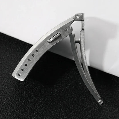 Watchdives Stainless Steel Watch Clasp – 16mm/18mm/20mm/22mm Folding Safety Milled Deployant Replacement Buckle