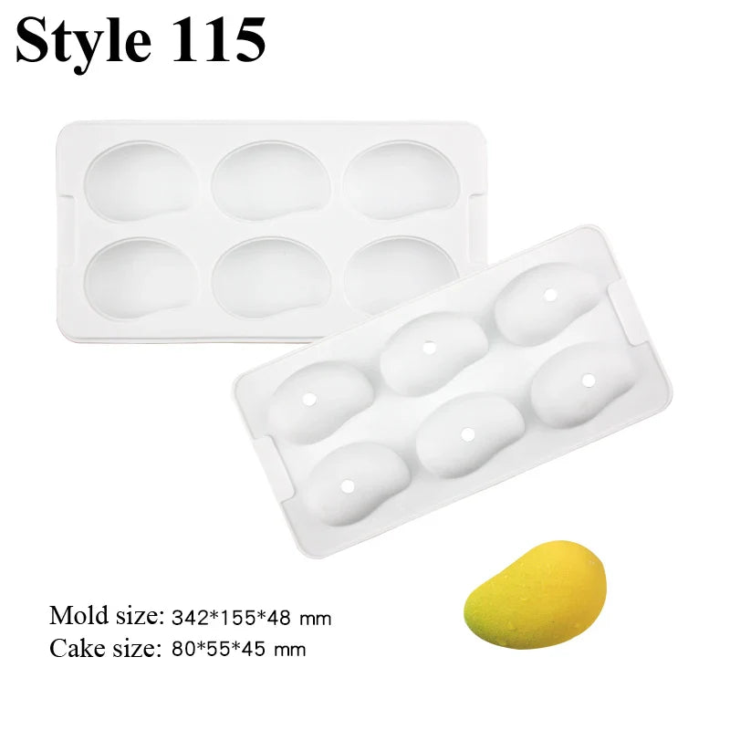 3D Mango Design Silicone Mousse & Cake Mold – French Fruit Dessert Bakeware, Chocolate Baking Tool