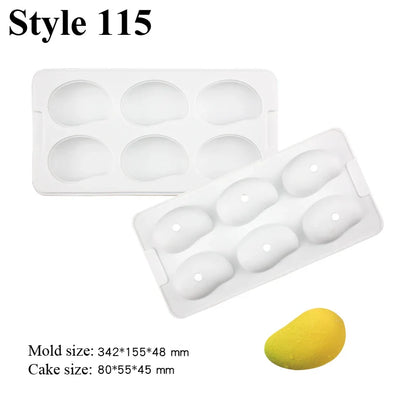3D Mango Design Silicone Mousse & Cake Mold – French Fruit Dessert Bakeware, Chocolate Baking Tool