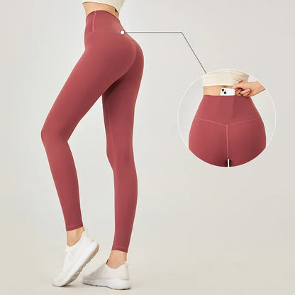 Women's High Waist Seamless Leggings - Naked Feel Push Up Yoga Pants For Fitness, Running & Gym Training