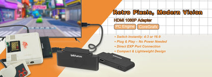Bitfunx VGA to HDMI Adapter – Video & Audio Converter for SEGA Dreamcast NTSC/PAL Game Console
