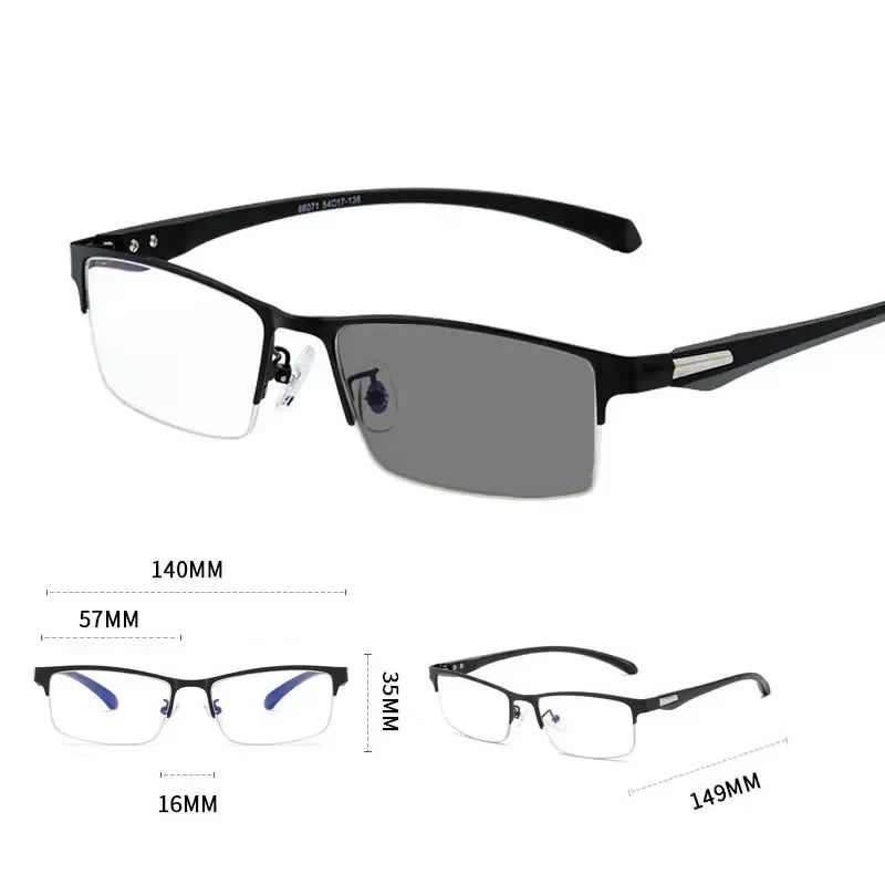 Smart Photochromic Reading Glasses for Men – 2-in-1 Trendy Unisex Presbyopia Sunglasses +1.0 +1.5