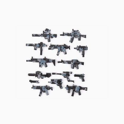 Military Building Blocks Soldier Set - Tactical Weapons Figures with Gatling Gun, Rifle, Mortar & Accessories Toy Kit