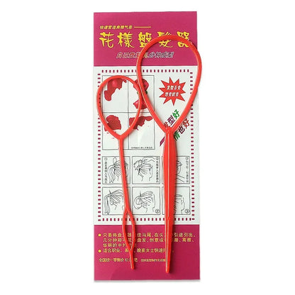 Ponytail Creator Styling Tool Set - Plastic Topsy Tail Loop Hair Braid Maker for Women & Girls