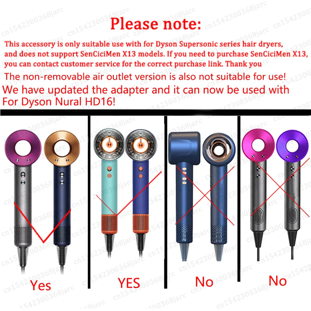 Upgraded Automatic Curling Nozzle Adapter for Dyson Supersonic Hair Dryer – Nural HD16 HD15 Cylinder Comb Accessory