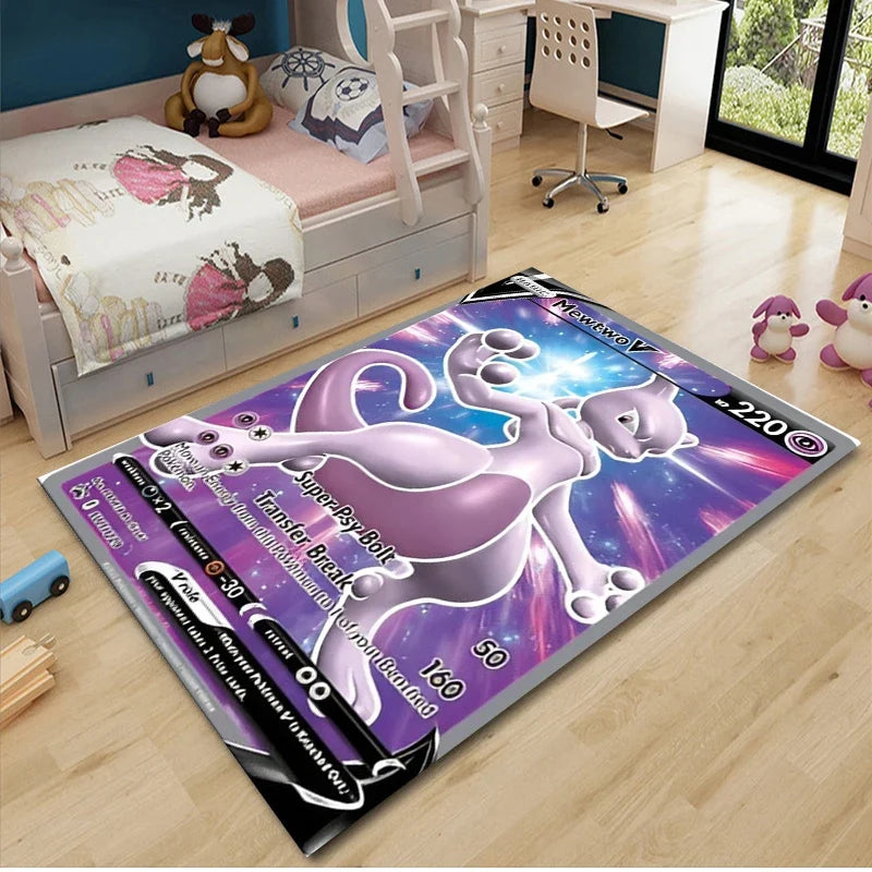 Pikachu Anime Area Rug - Non-Slip Pokemon Inspired Carpet for Living Room Kids Bedroom Home Decor