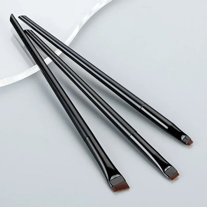 3 Pcs Eyeliner Brush Set – Oblique Head, Ultra-Thin Eyebrow & Eyeshadow Brushes for Precise Makeup Application