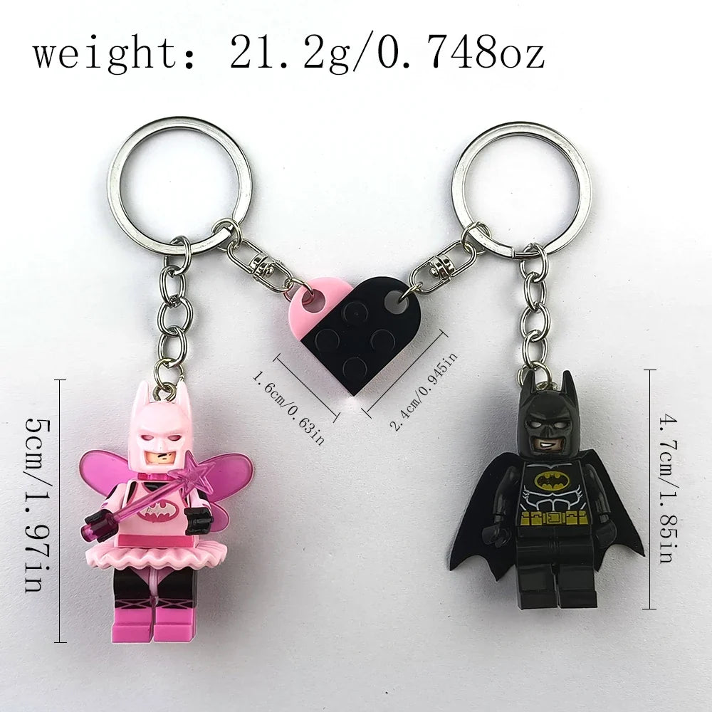 3D Bat Couple Keychain - Handmade Fairy Figure Pendant for Phone, Backpack & Gift Accessories