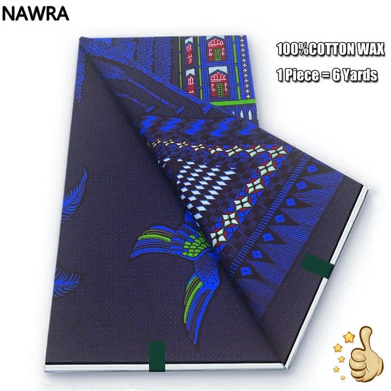 Original 100% Cotton African Wax Print Fabric - Soft Ankara Batik DIY Pagne