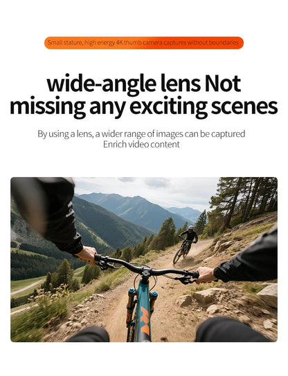 4K WiFi Mini Action Camera — Portable Thumb-Size Sport Cam for Outdoor, Helmet, Motorcycle, Cycling & Vlogging