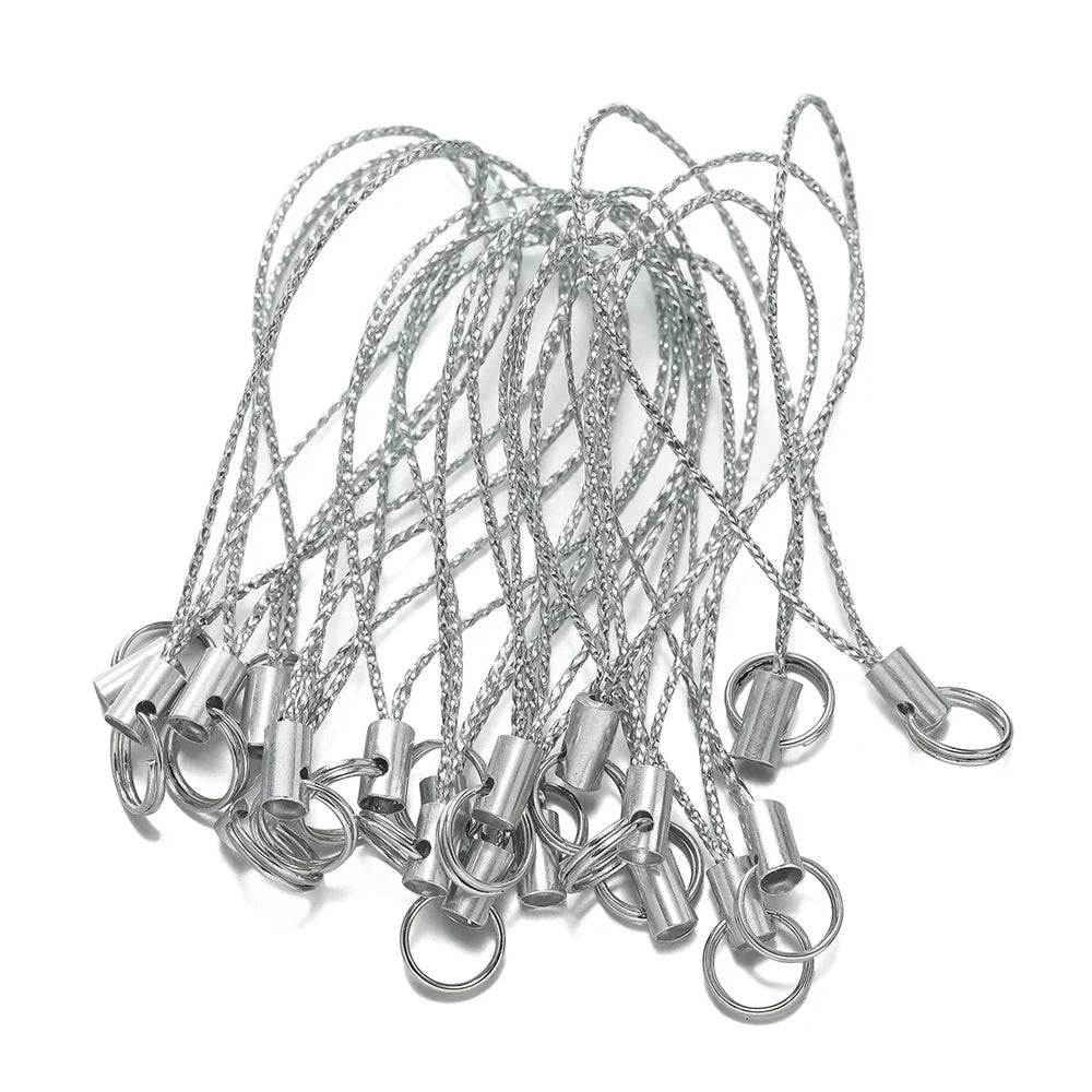 20/50pcs Polyester Lanyard Cord - Double Jump Ring Rope for Keychains, Phone Straps, DIY Crafts & Jewelry Making
