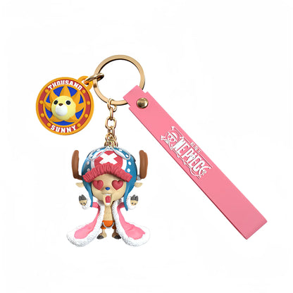 One Piece Anime Keychain Figures - Luffy Chopper Cartoon Bag Ornaments Kids Birthday and Holiday Gifts