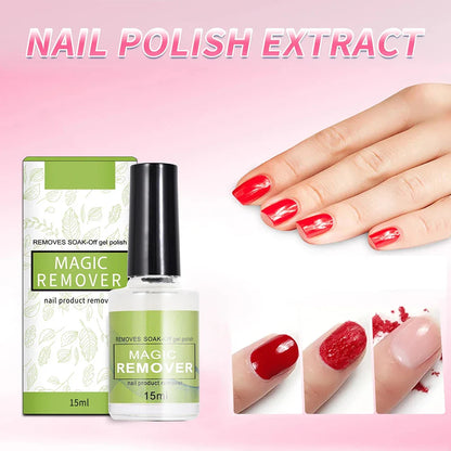 15ML Magic Nail Gel Remover — Fast-Acting UV & Semi-Permanent Polish Remover, Soak-Off Varnish Cleaner for Nail Art