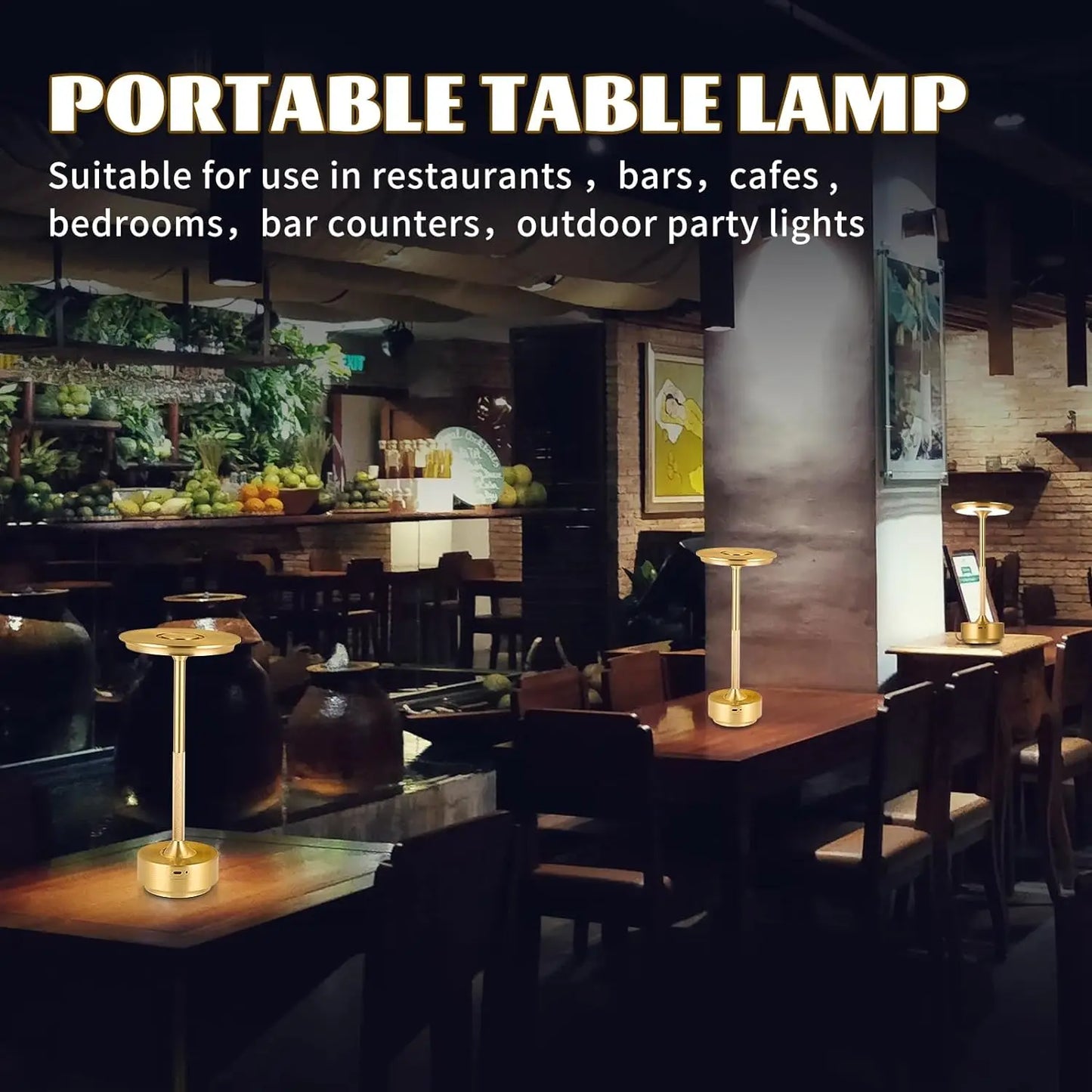 Wireless LED Touch Sensor Table Lamp - Rechargeable Desktop Night Light for Bedroom, Hotel, Bar & Restaurant Decor