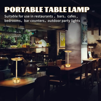 Wireless LED Touch Sensor Table Lamp - Rechargeable Desktop Night Light for Bedroom, Hotel, Bar & Restaurant Decor