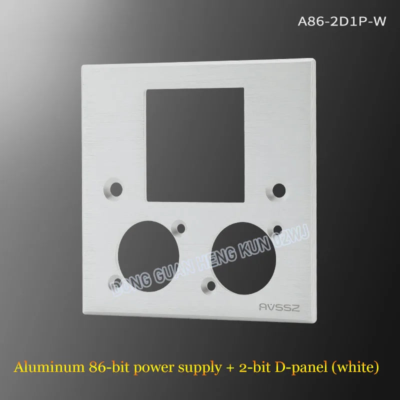 86 Panel Power Box Module - D Type 1/2/3/4 Hole Brushed Matte Blank Plate for XLR HDMI USB BNC VGA RJ45 Connections