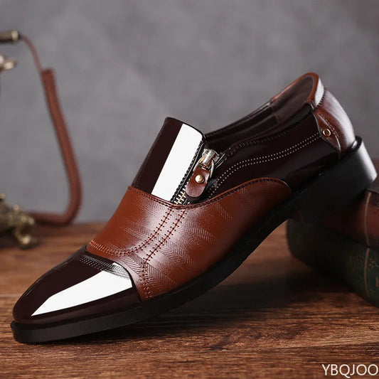 Men’s Pointed Toe Formal Shoes - Comfortable Low-Cut Office, Wedding and Daily Dress Shoes Large Size