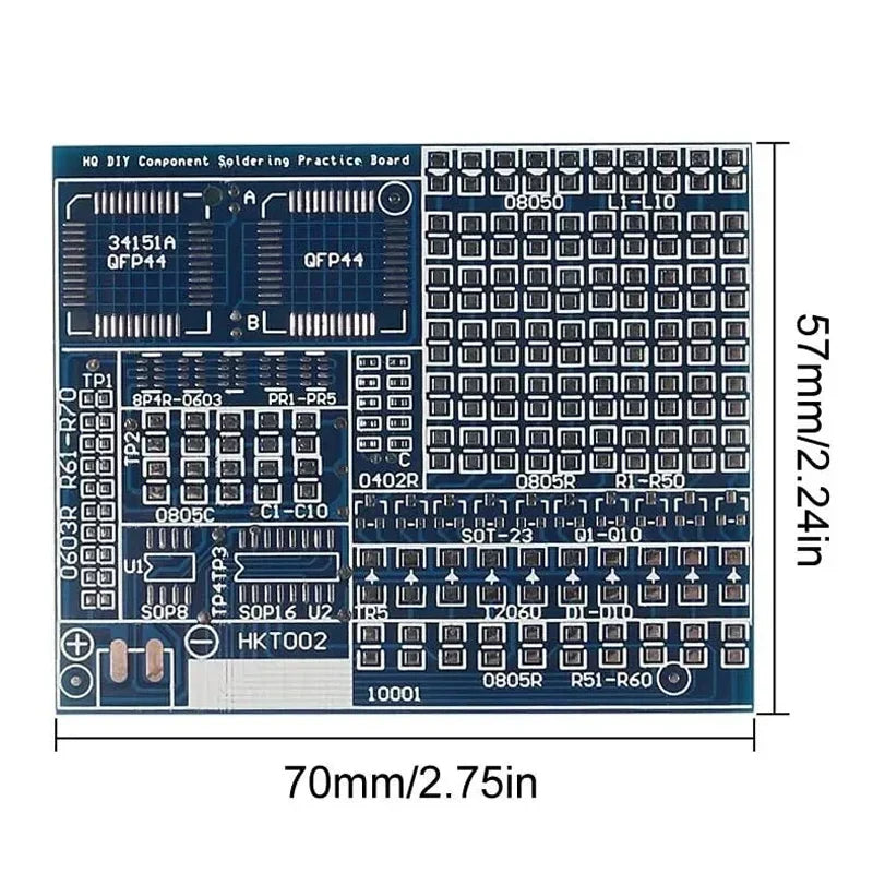 SMD/SMT Soldering Practice Board - DIY Electronic Project Kit for LED, Transistor & Component Training