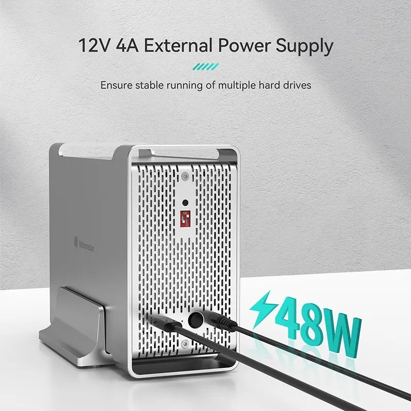 Yottamaster 1/2 Bay RAID Hard Drive Enclosure — 2.5"/3.5" SATA SSD/HDD External Case USB 3.1 Type-C 10Gbps, Supports Up to 2×16TB