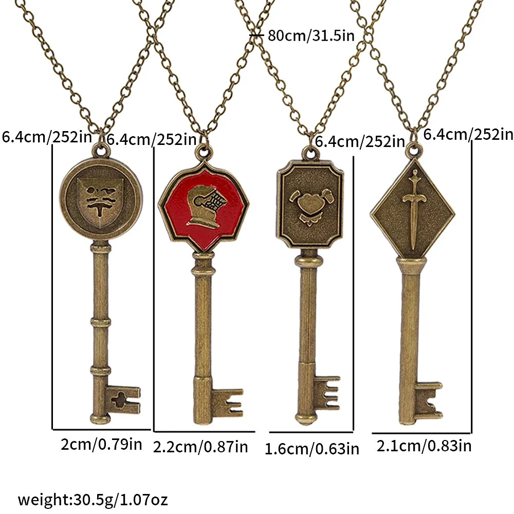 Resident Evil Style Pendant Necklace Set - 4 Piece Vintage Collectible Fan Gift Jewelry