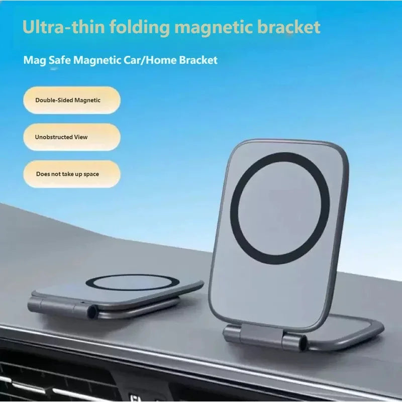 Ultra-Thin Magnetic Phone Holder - Foldable Car & Desktop Phone Mount Bracket