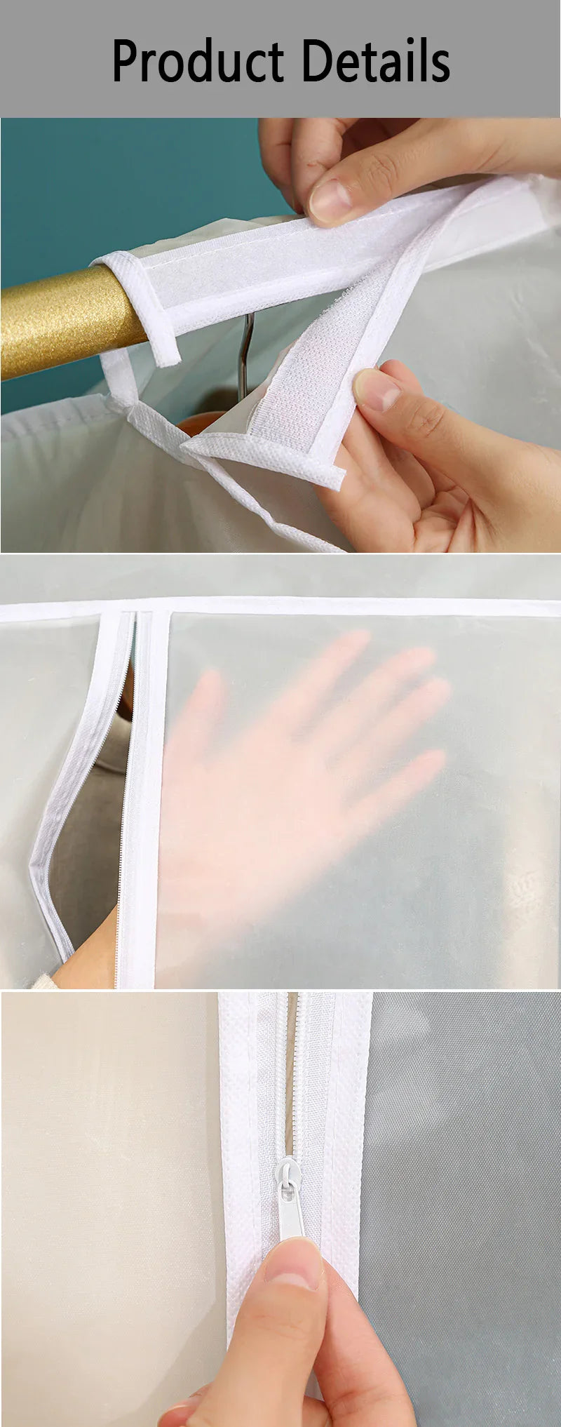 Transparent Clothing Dust Cover — Waterproof Hanging Garment Organizer for Dress & Wardrobe Storage