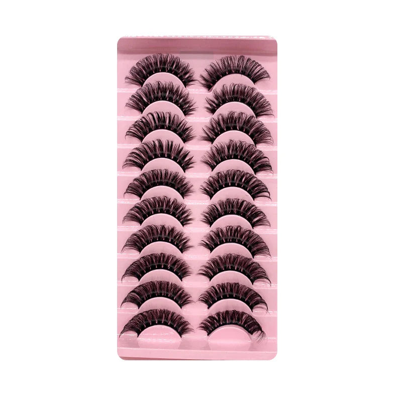 2/10 Pairs 3D Mink Russian Strip False Eyelashes – Dramatic Fake Lash Extensions for Makeup