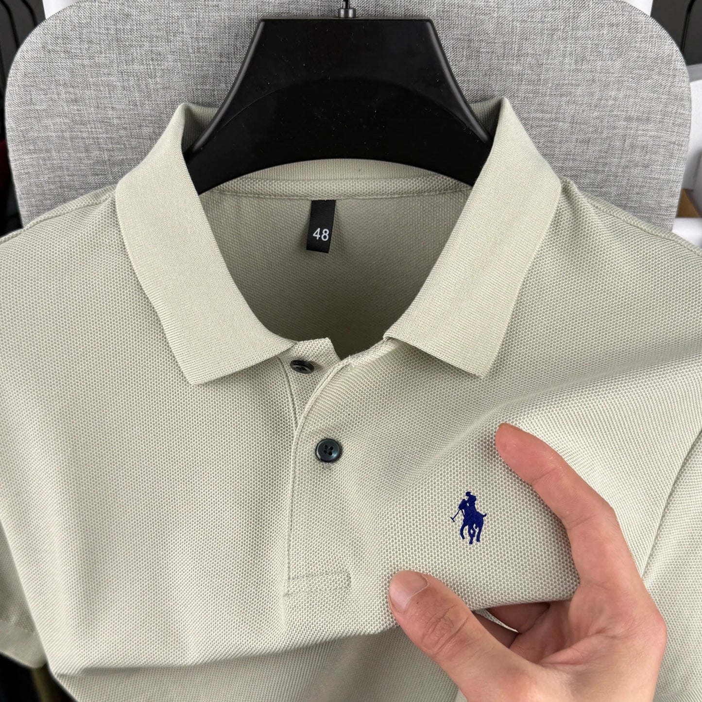 Men’s 100% Cotton Polo Shirt - Luxury Short Sleeve Golf Top with Embroidered Pony Design for Summer Casual Fashion