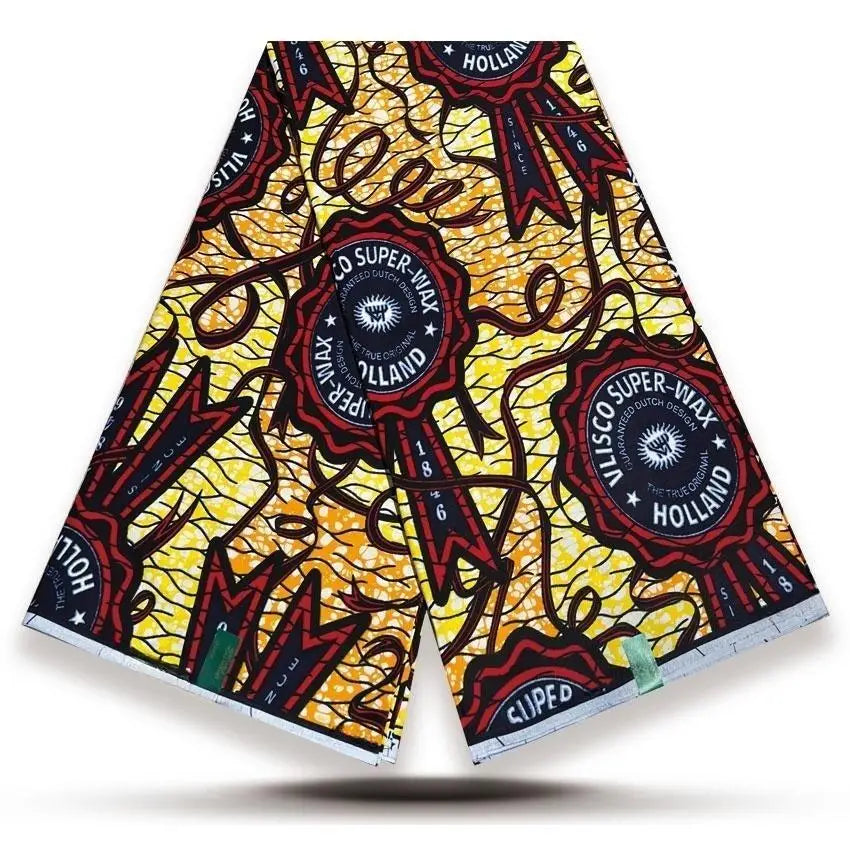 Original African Wax Print Fabric - 6 Yards Soft 100% Cotton Nigerian Ankara Pagne Batik Material