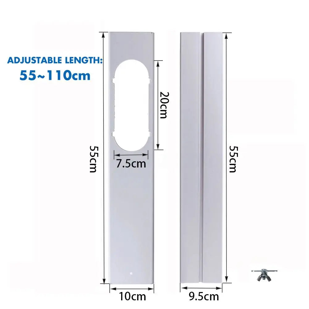Portable Window AC Kit - Adjustable Slide Plate Adapter for Exhaust Hose Connector & Air Conditioner Accessories