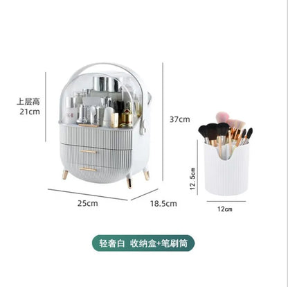 Cosmetic Storage Box - Large Capacity Waterproof Makeup & Skincare Organizer with Drawer
