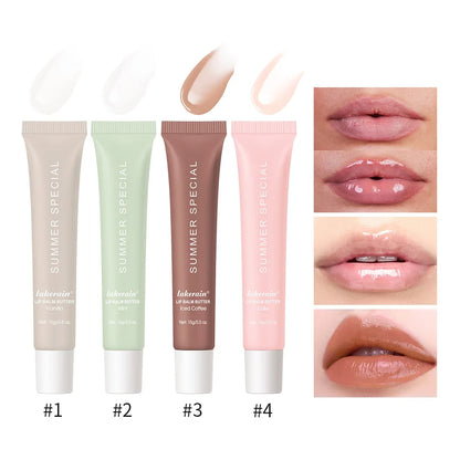 Summer Lip Balm Gloss - Moisturizing Vanilla Mint Scented Transparent Lip Oil Makeup