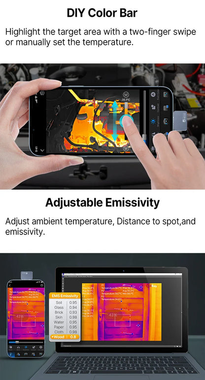 P2PRO Macro Thermal Imager – 600℃ Infrared Camera 256x192 for Android & iPhone