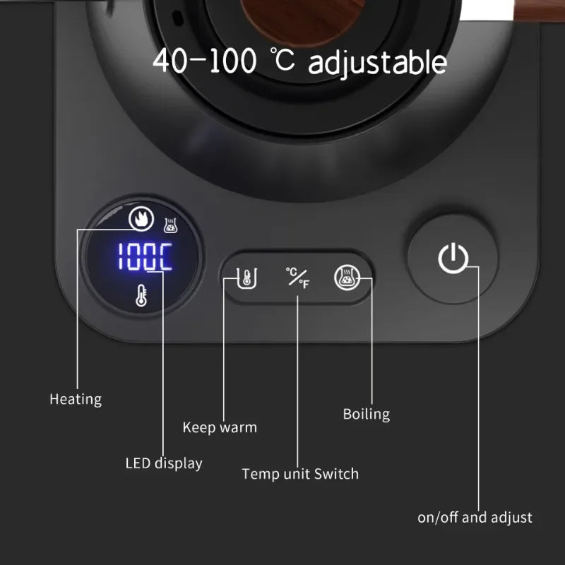 900ml Smart Electric Kettle — Constant Temperature Gooseneck Pot for Hand-Brewed Coffee & Milk Powder