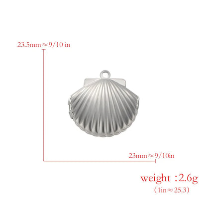 Stainless Steel Photo Locket Charms - 5-Piece Heart, Round & Square Memory Pendant Set