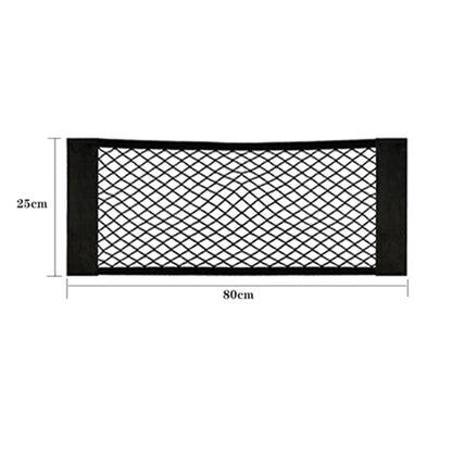 Car Seat Back Organizer - Universal Trunk Net Mesh Pocket with Elastic Storage & Magic Sticker