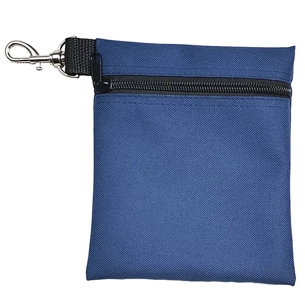 Golf Tee Pouch – Zipper Golf Ball Bag with Metal Lobster Claw Clip for Men & Women, Valuables Holder