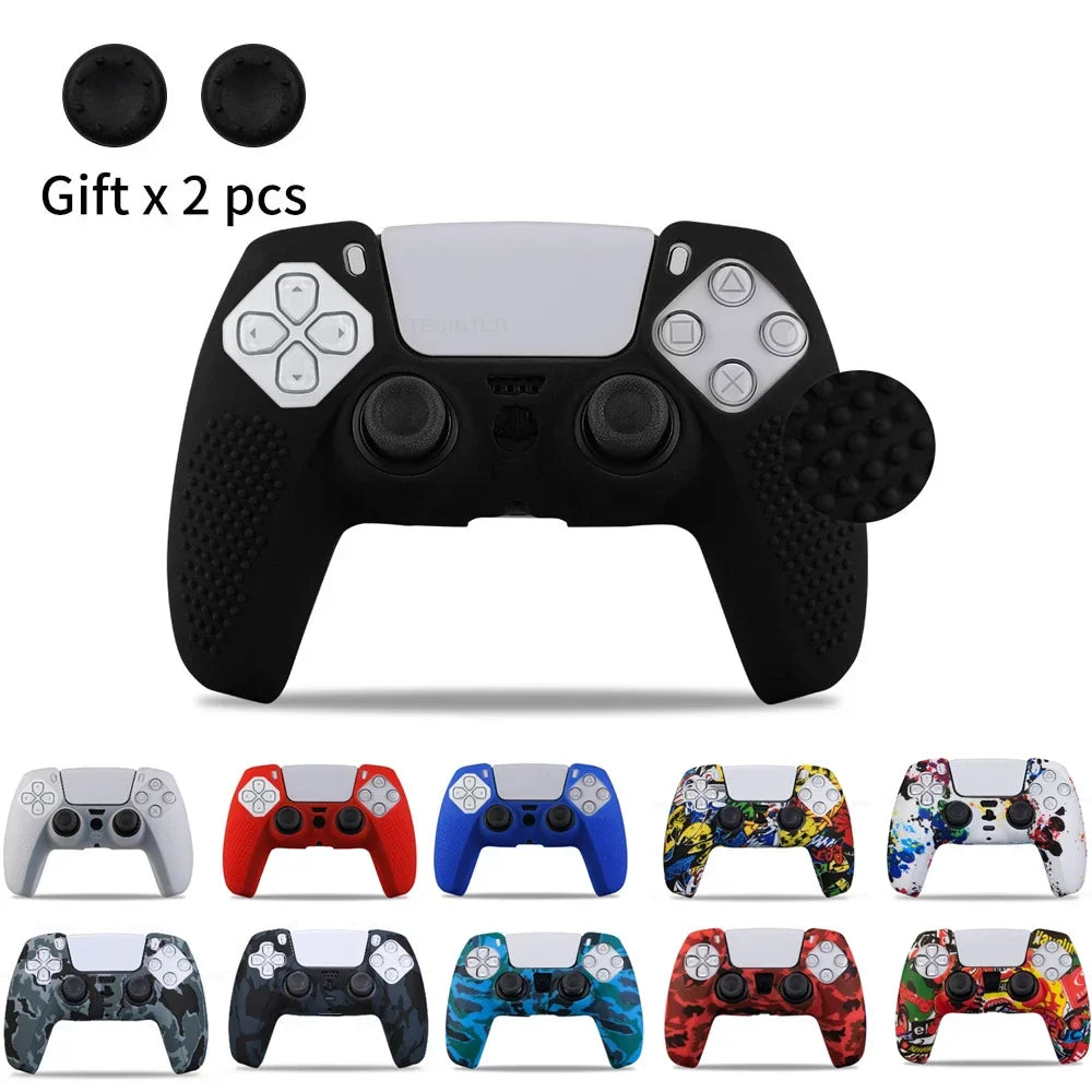 Protective Silicone Cover for PS5 Controller - Anti-Slip Skin Case with Thumb Grips for PlayStation 5 Slim Gamepad