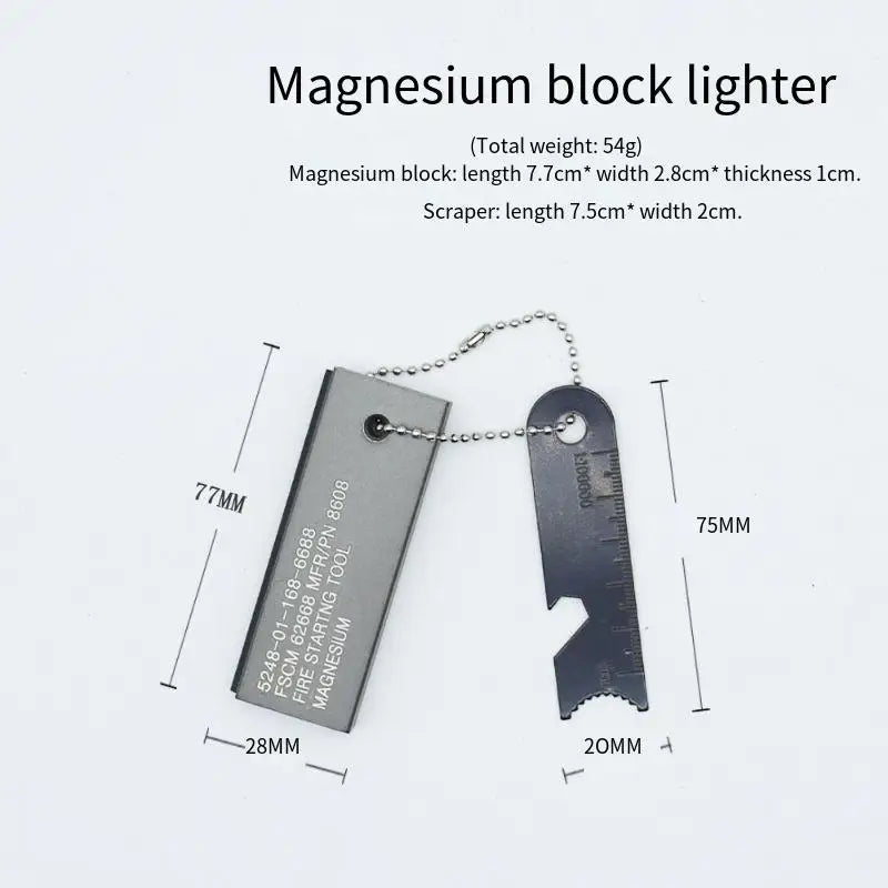 3-in-1 Long Magnesium Fire Starter – Survival Ignition Rod with Whistle & Compass