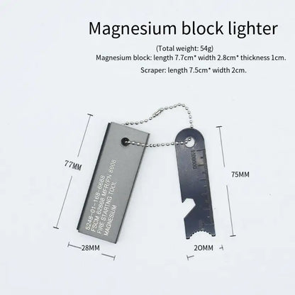 3-in-1 Long Magnesium Fire Starter – Survival Ignition Rod with Whistle & Compass