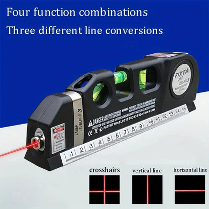 Easy-to-Use Laser Level Kit – Multipurpose Cross Line Laser with 8-Foot Measuring Tape and Ruler