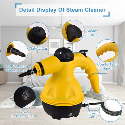 Handheld Electric Steam Cleaner – High Temperature Sterilization for Air Conditioning, Kitchen Hood & Car Cleaning, EU/US Plug