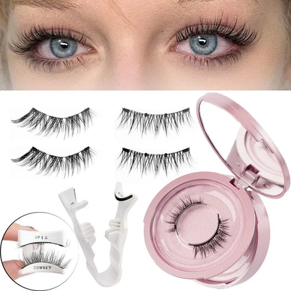 Handmade 3D Magnetic Mink Eyelashes – 1/2 Pairs Reusable False Lashes with Tweezers for Natural Long Look Makeup