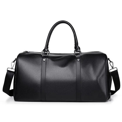 Retro Short Trip Bag – Large Capacity Sports, Motorcycle, and Training PU Waterproof Leisure Fitness Bag